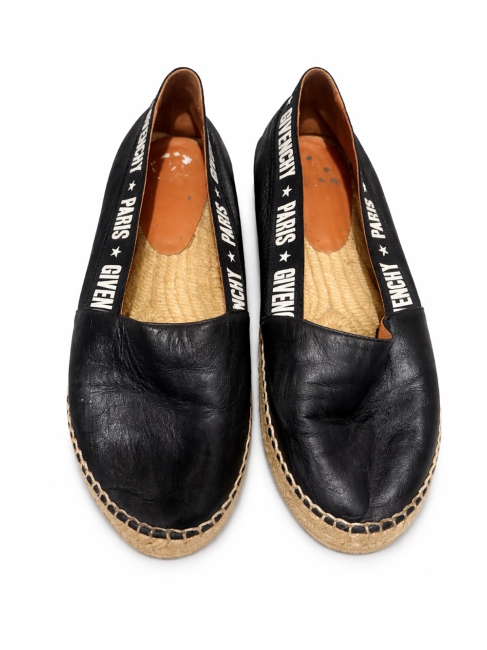 Givenchy Black Leather Espadrille Slip-Ons with Branded Elastic